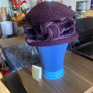 Alessandra Bacci Made in Italy Elegant Purple Wool Hat NWT